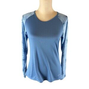 Patagonia Performance Base Layer Capilene Women's S Blue Geometric Long Sleeve
